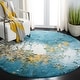 preview thumbnail 12 of 41, SAFAVIEH Glacier Stephaine Modern Abstract Rug 3' Round - Blue/Gold