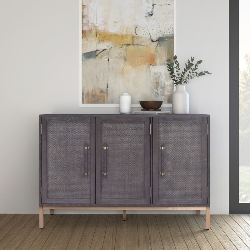 Sophia Antique Black 3 Door Cabinet