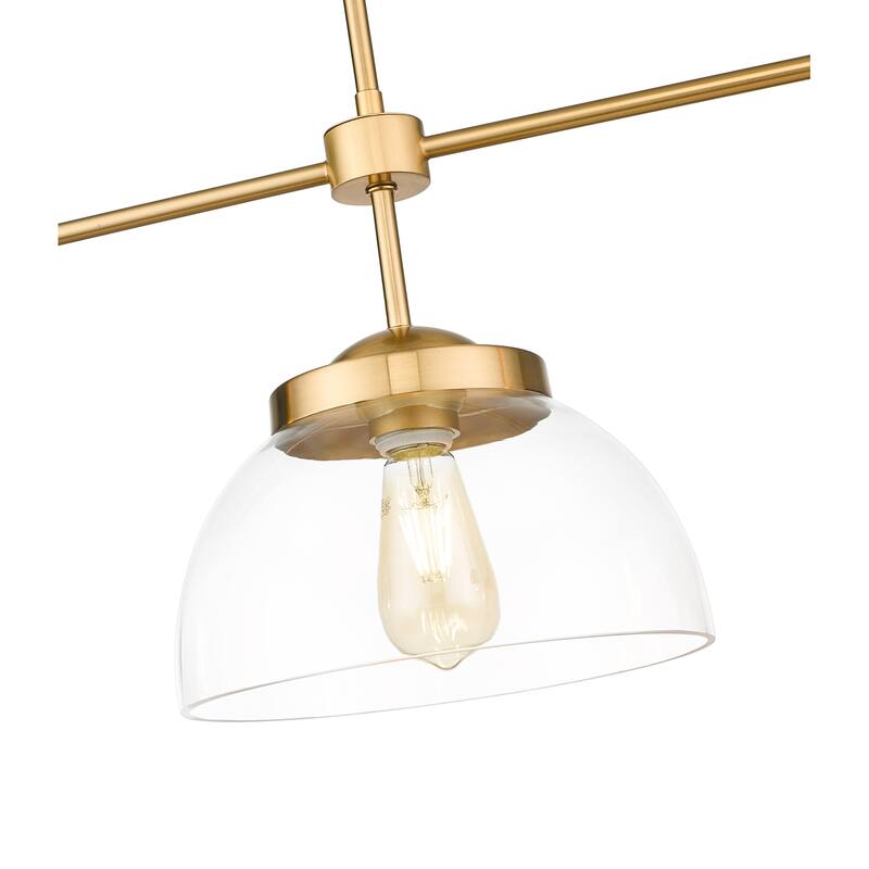 37.4 inch 3-Light Modern Glass Linear Kitchen Island Pendant Light - 37.4 inch