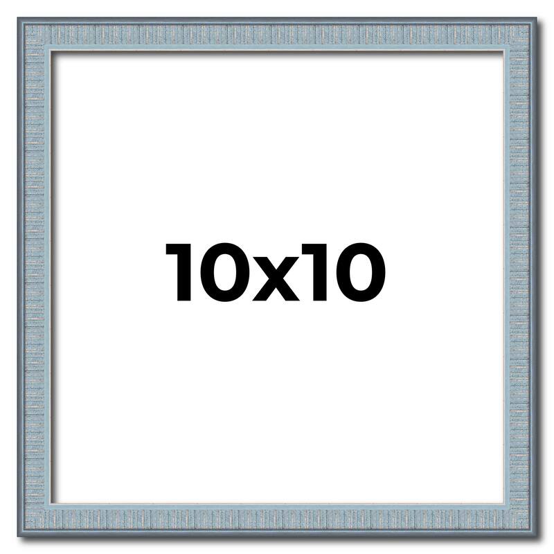 10x10 Frame Rustic Sky Blue Solid Wood Picture Frame | 0.75 Inch