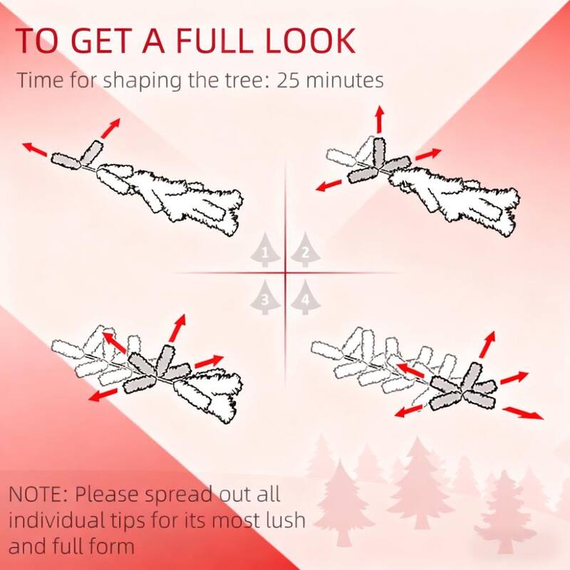 Festive Christmas Decor Artificial Flocked Christmas Tree with Snow Tips,Hinged Xmas Tree - Green