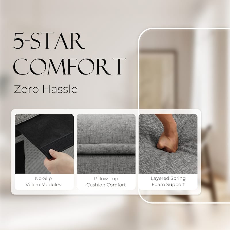 147.9'' W U-Shaped Modular Sectional Sofa Comfy Cloud Couch Chenille Sofa