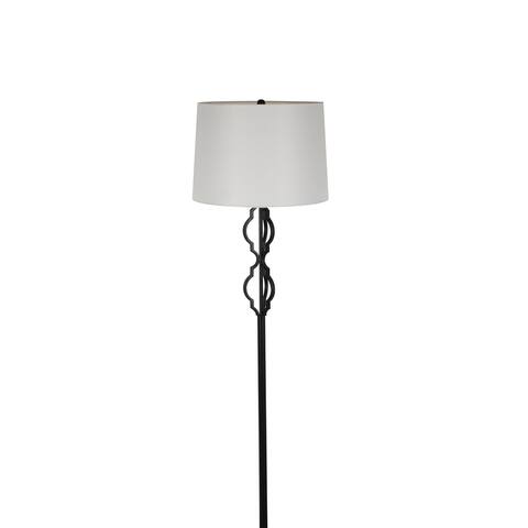Manshem Black Metal Geometric Floor Lamp