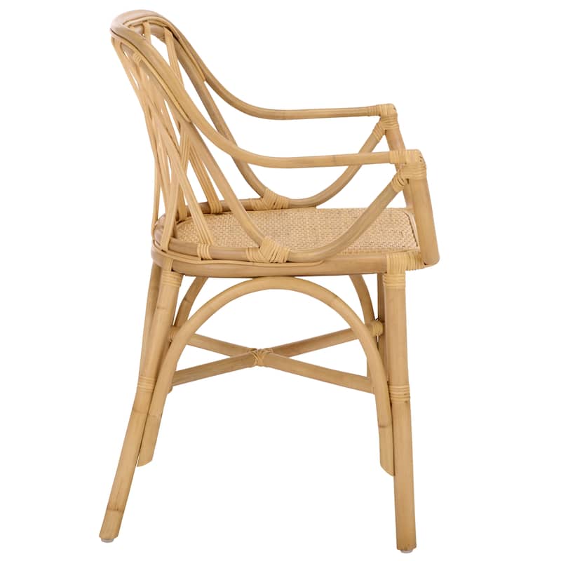 SAFAVIEH Home Serafima Rattan Arm Chair (Set of 2) - 22"W x 22"D x 33"H