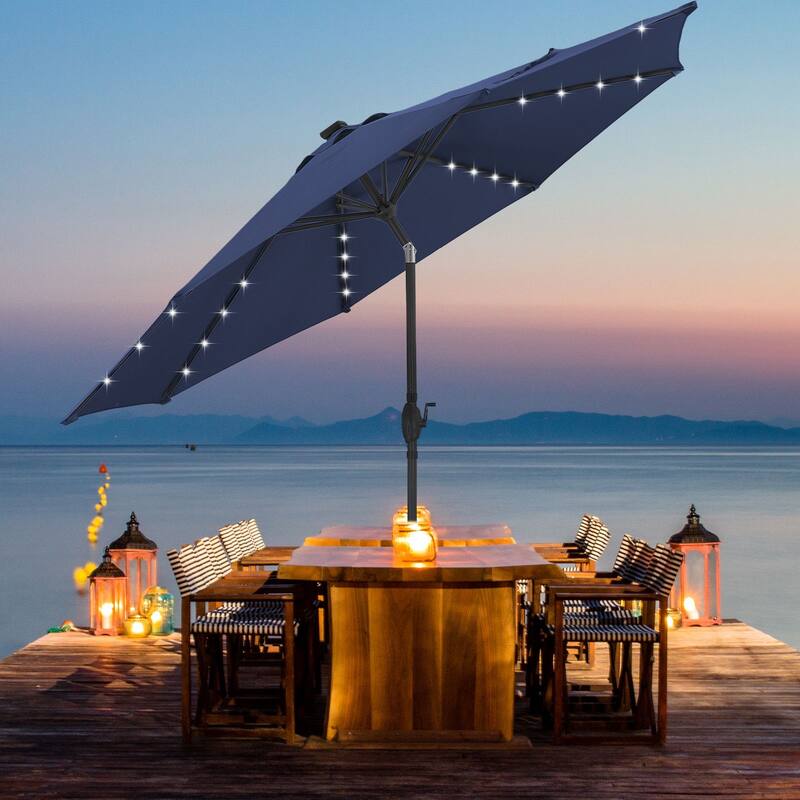 Autlaycil 10FT Solar Power LED Lights Patio Umbrella