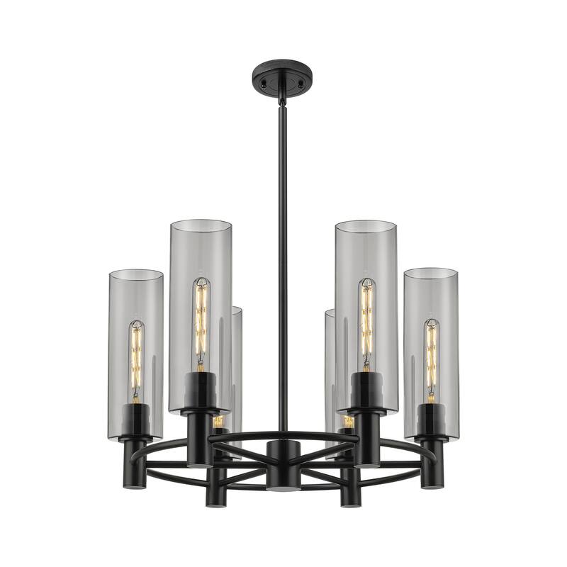 Innovations Lighting Crown Point - 6 Light 24" Stem Hung Chandelier with 12" Shade