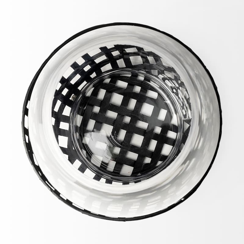 Reena I Small Black Woven Metal Base Table Candle Holder