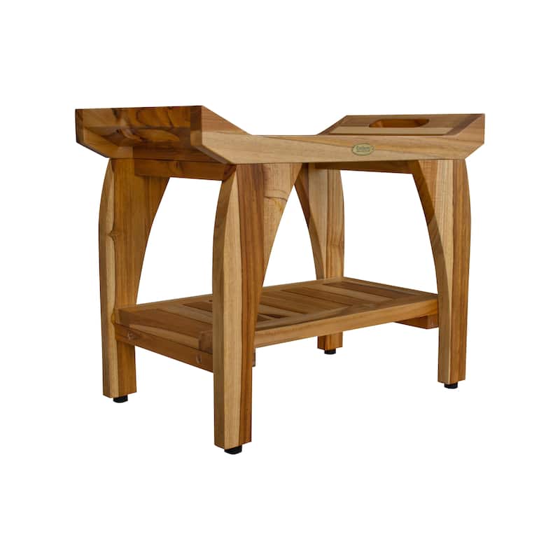 EcoDecors Tranquility 24-inch, Teak Shower Bench, Teak Bench Shower, Teak Shower Bench for Inside Shower, Teakwood Shower Bench