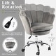 preview thumbnail 15 of 27, VANITII Accent Chair Swivel Vanity Chair Office Desk Chair With Wheels Modern Height Adjustable Pink/Grey/White