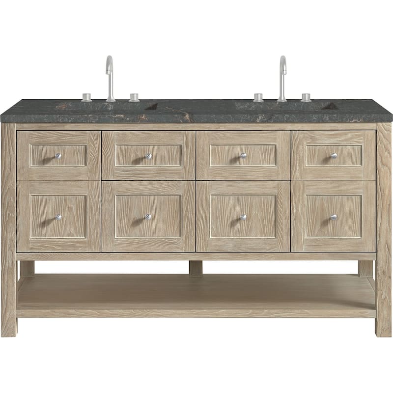 James Martin Vanities 330-V60D-FPBL Breckenridge 60" Free Standing - Whitewashed Oak - Oak Finish