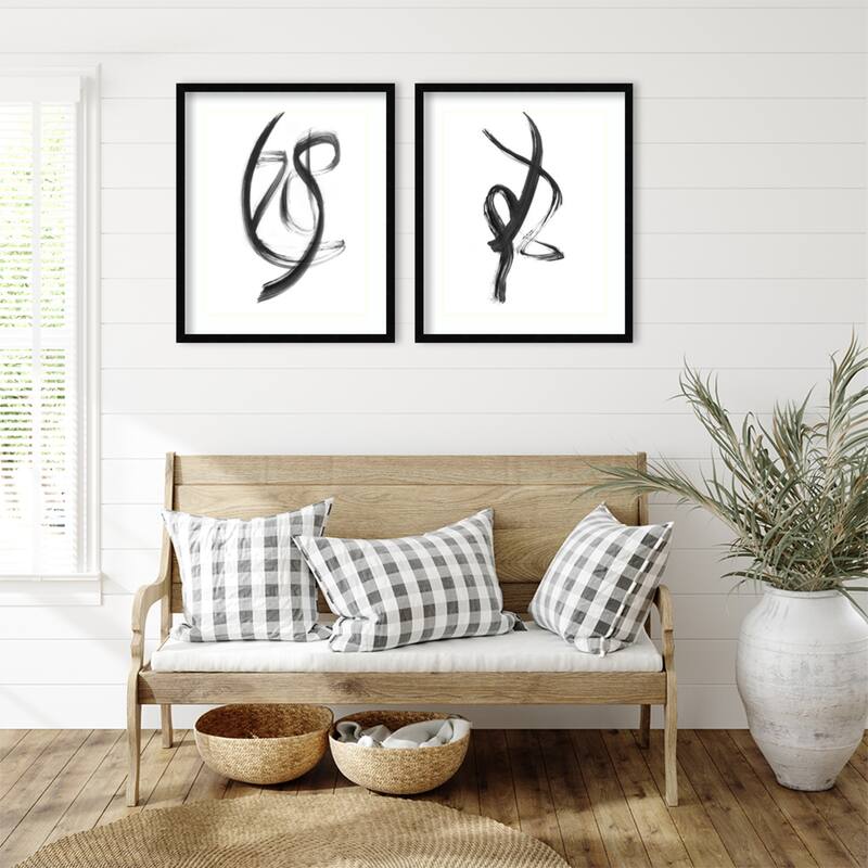 Brush Stroke No. 1 & 2 2 Piece by Danushka Abeygoda Framed Wall Art Prints