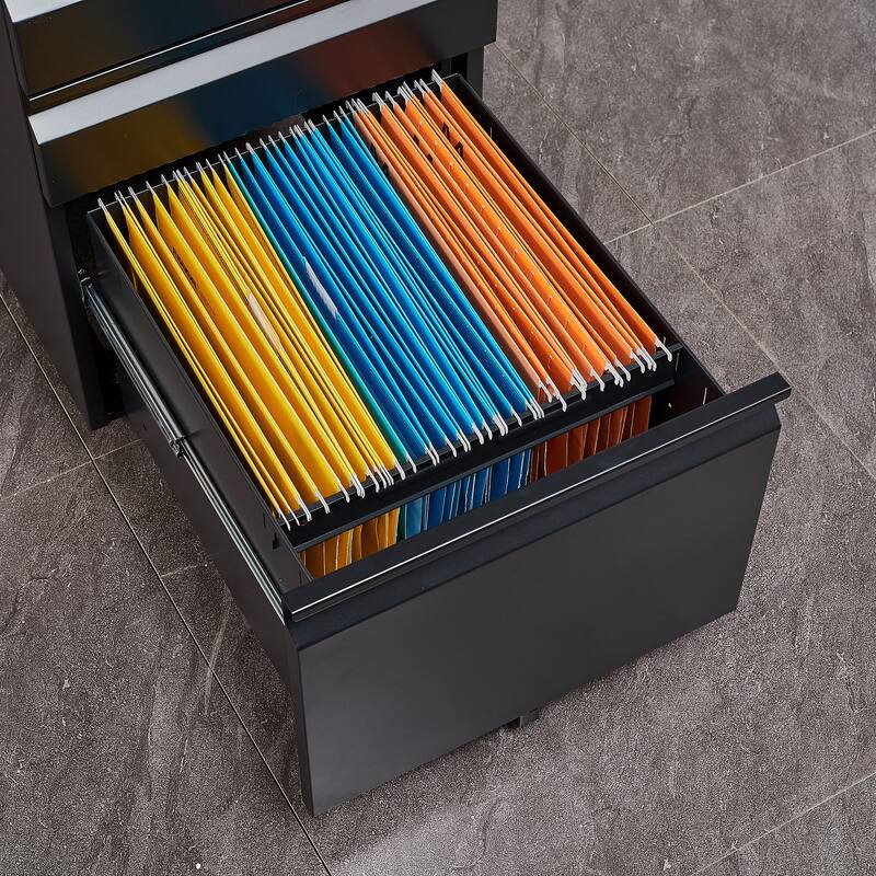3-Drawer Steel Locking Rolling File Cabinet