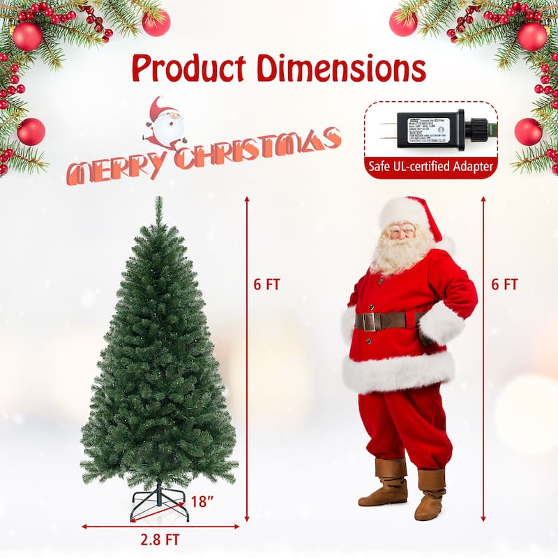 Gymax 6/7/8 FT Christmas Tree w/568/830/1182 PVC Branch Tips - See Details