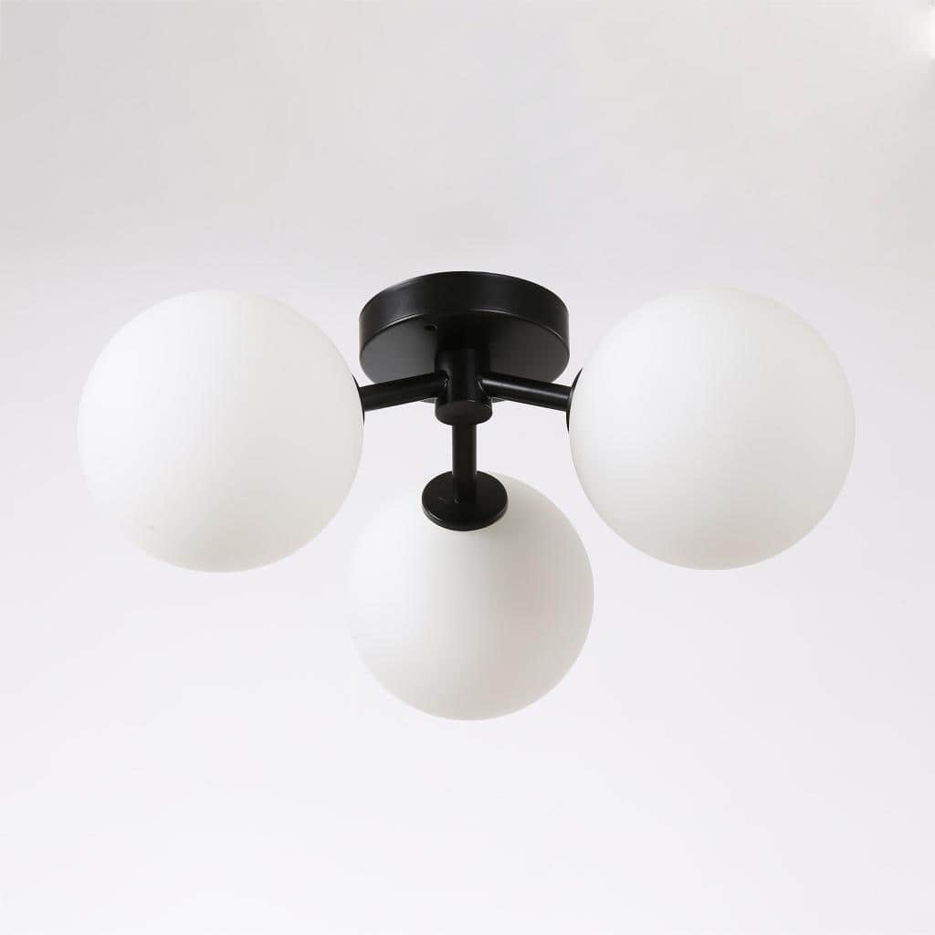 Modern Semi Flush Mount Ceiling Light - 3 Spheres Globe Design