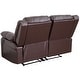 preview thumbnail 18 of 21, Contemporary Upholstered Recliner Loveseat with Headrests and Armrests - 56"W x 35" - 64"D x 38"H