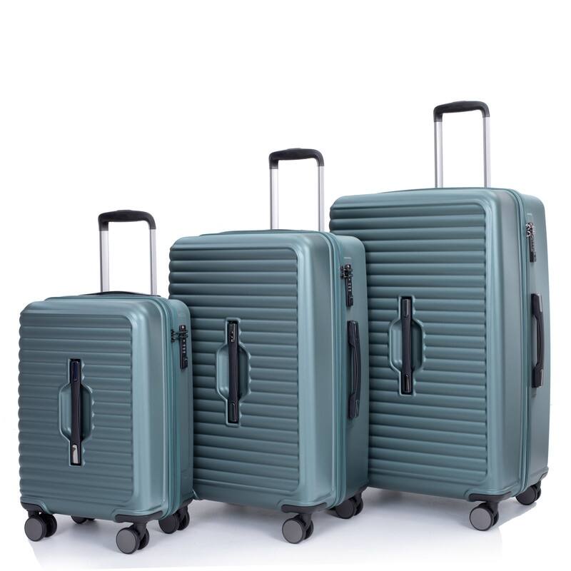 3PCS PC+ABS Lightweight Suitcase,Luggage Sets with 2 Hooks,360°Double ...