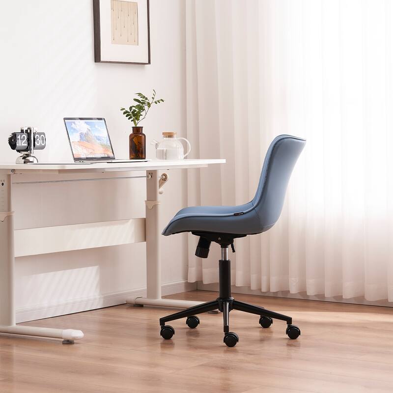 Armless Office Chair Swivel Home Office Desk Chairs with Wheels