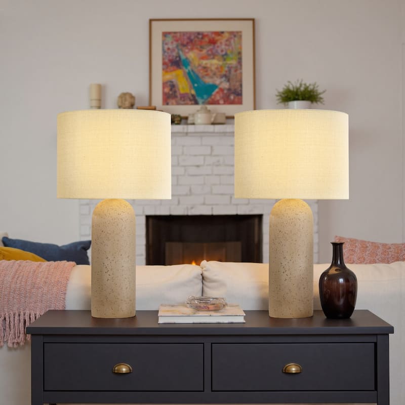 26.7" Ceramic Accent Table Lamp, Bedside Table Lamps With 3-way Dimming Switch