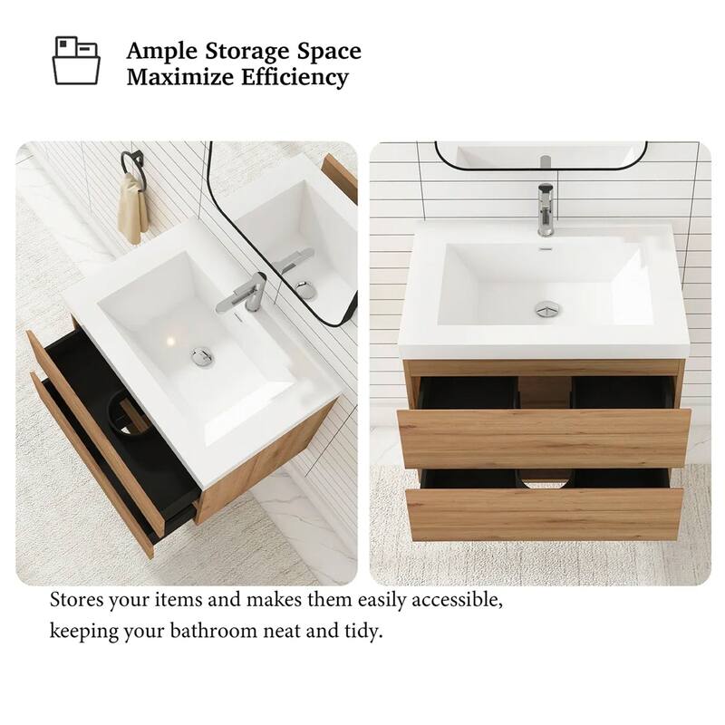 Floating Bathroom Vanity with Resin Top