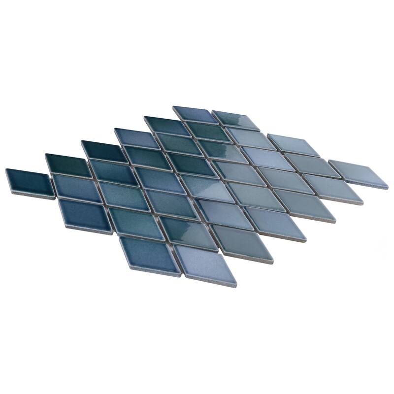 Merola Tile Hudson Kite Aquamarine 10-1/8" x 11-3/4" Porcelain Mosaic Floor and Wall Tile