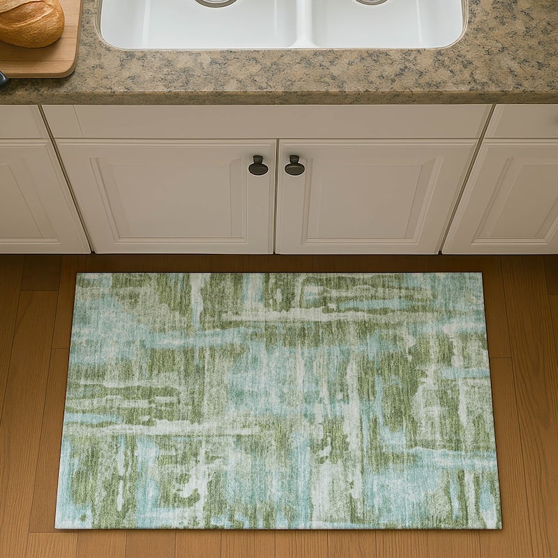 Premium Washable Super Soft Modern Glam Mayfield Rug - Cactus - 1'8" x 2'6"