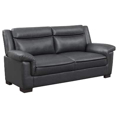 Arabella Leatherette Upholstered Padded Arm Sofa