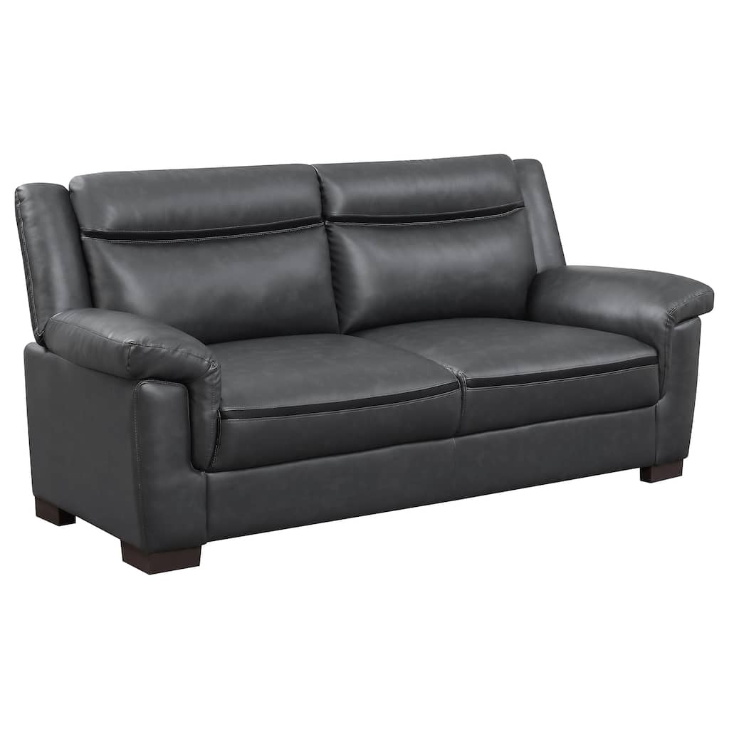 Arabella Leatherette Upholstered Padded Arm Sofa