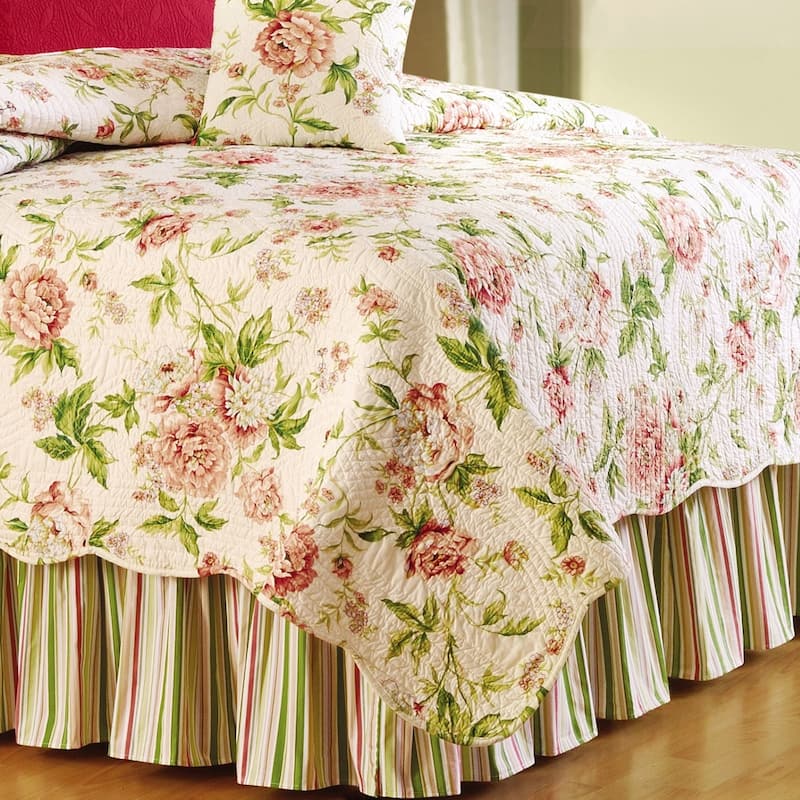 Pink Brianna Cotton Floral Quilt