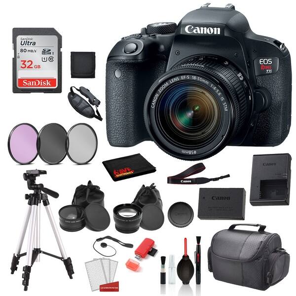 Shop Black Friday Deals On Canon Eos Rebel T7i Dslr Camera With 18 55mm Is Stm Lens 1894c002 Overstock 32035514