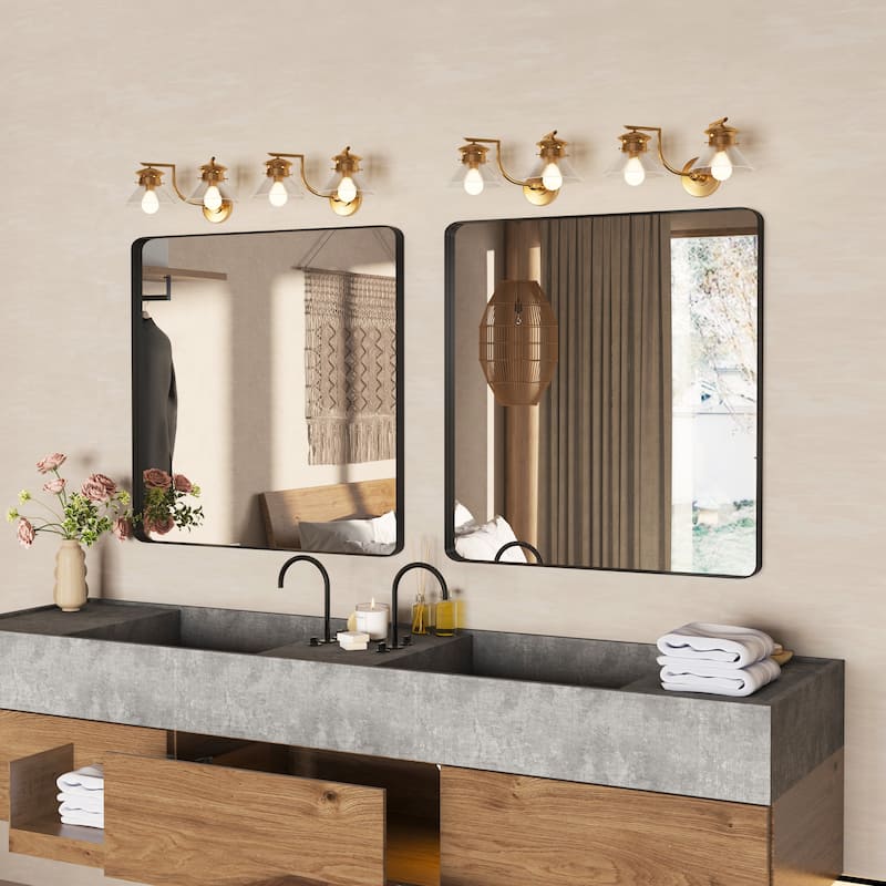 Aluminum Alloy Framed Wall Mounted Bathroom Vanity Mirror