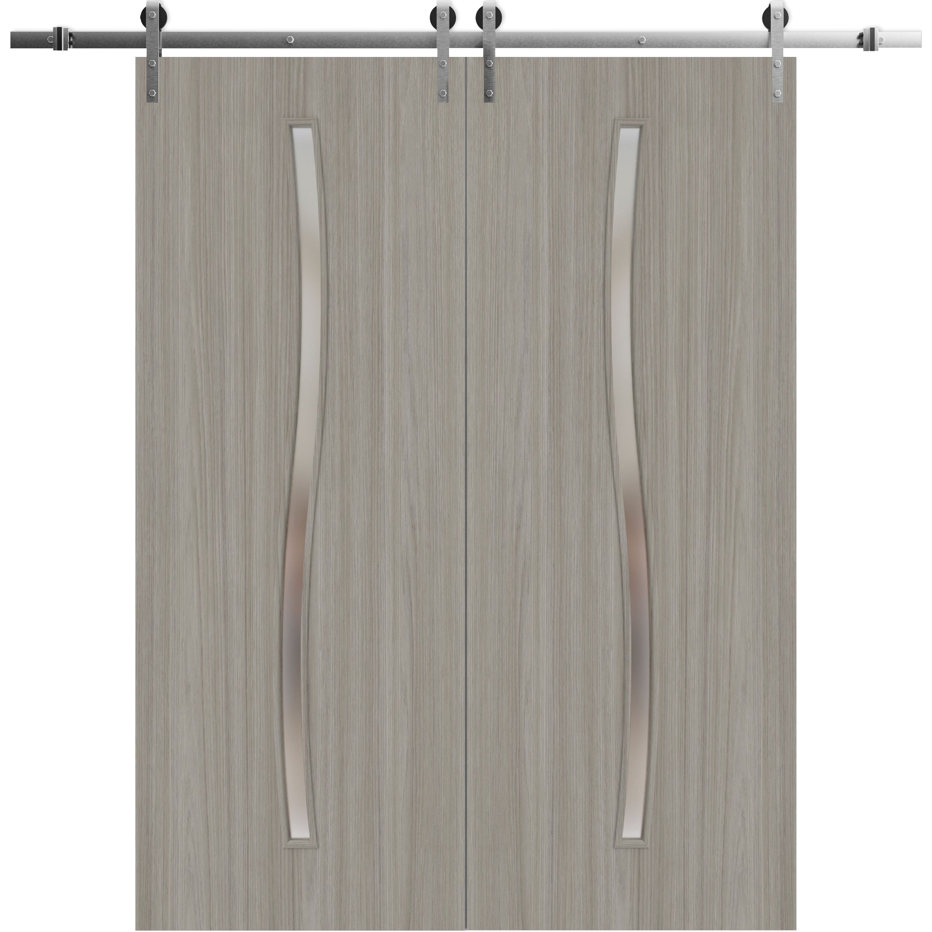 SartoDoors Basic 3002 | Closet Door Double Barn Door | Solid Wood | 36x80, Oak Bedroom Door Bathroom Door Pantry Door