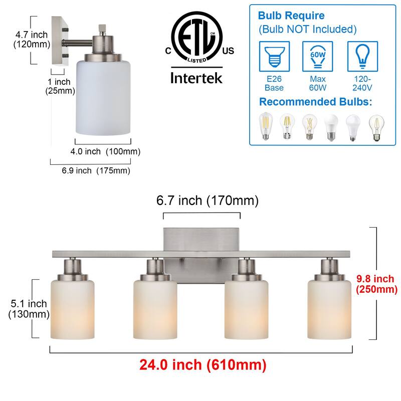 4-Light Bathroom Vanity Light