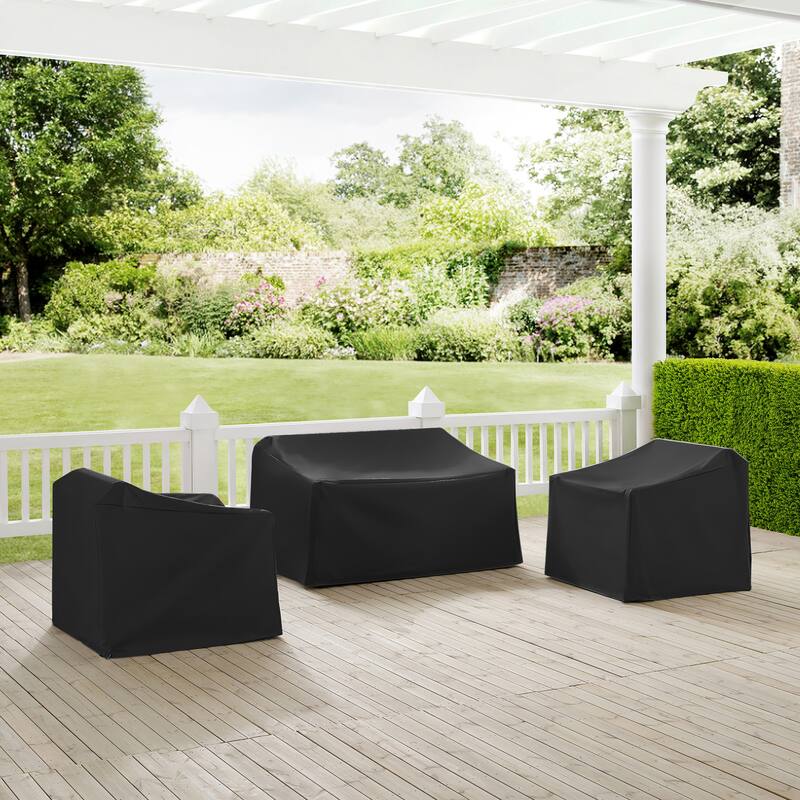Crosley 3Pc Outdoor Furniture Cover Set - Black