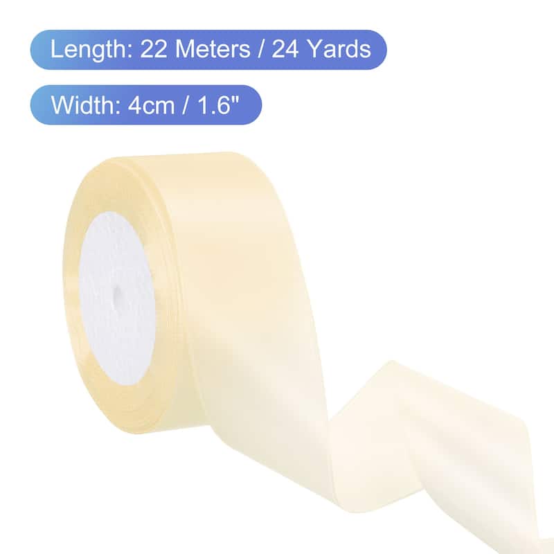 24 Yards Satin Ribbon Polyester for Gift Decoration - Beige