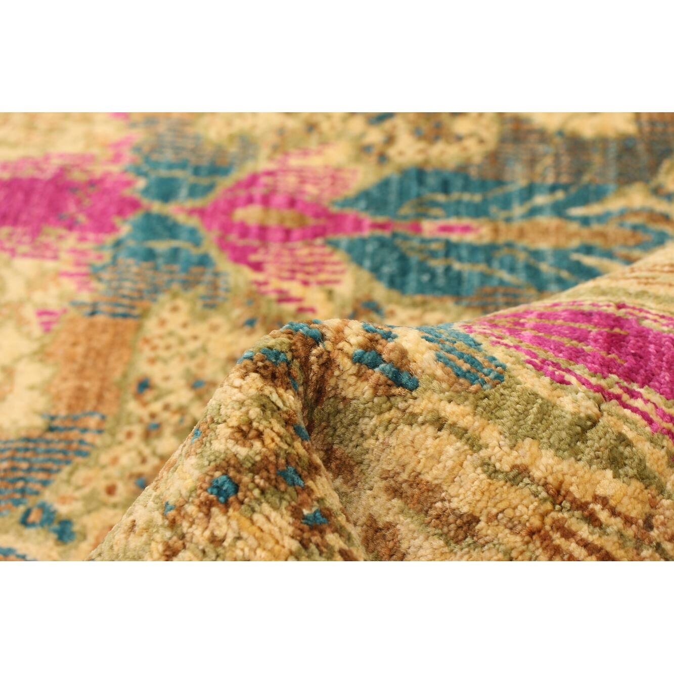 ECARPETGALLERY Handknotted Lahore Finest Collection Olive Wool Rug 8