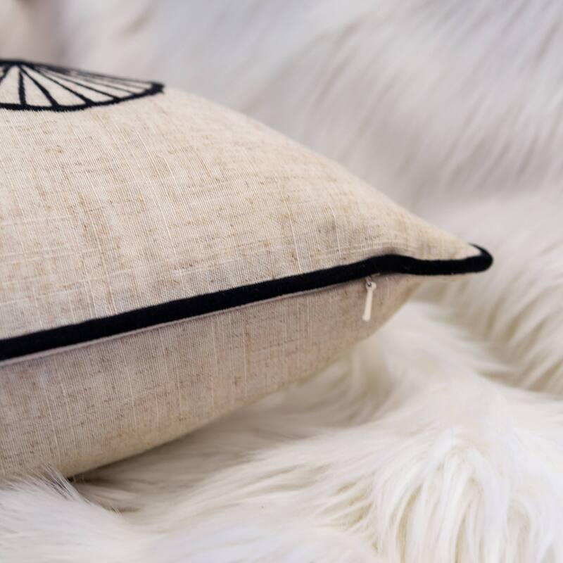 Cora Polyester with Embroidery 20" Square Decorative Throw Pillow 2PK