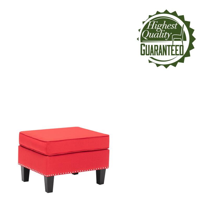 Porthos Home Yule Fabric Accent Ottoman Footstool