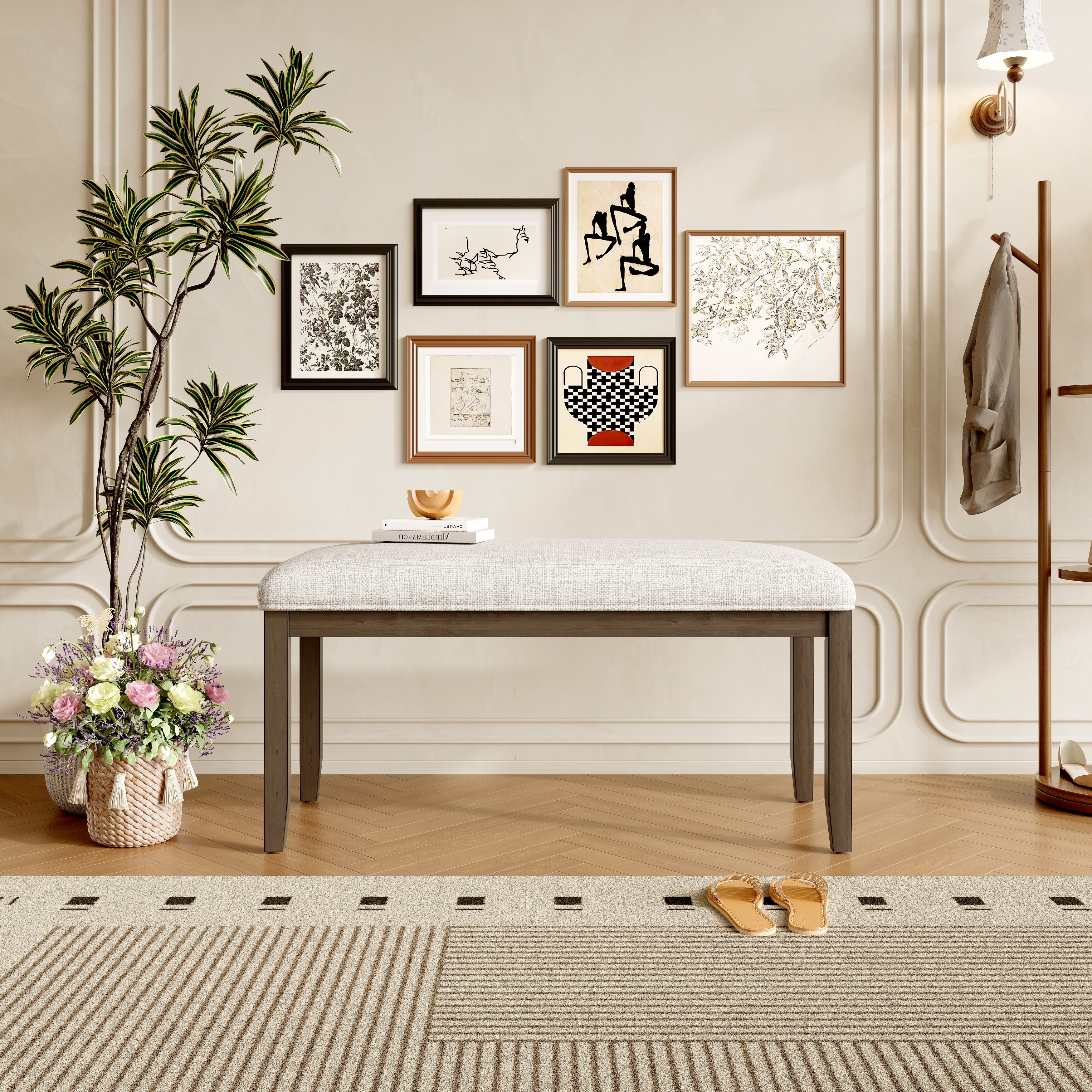 家具 Want to buy Upholstered Bench,38-inch Entryway Bench for Living Room,Dining
