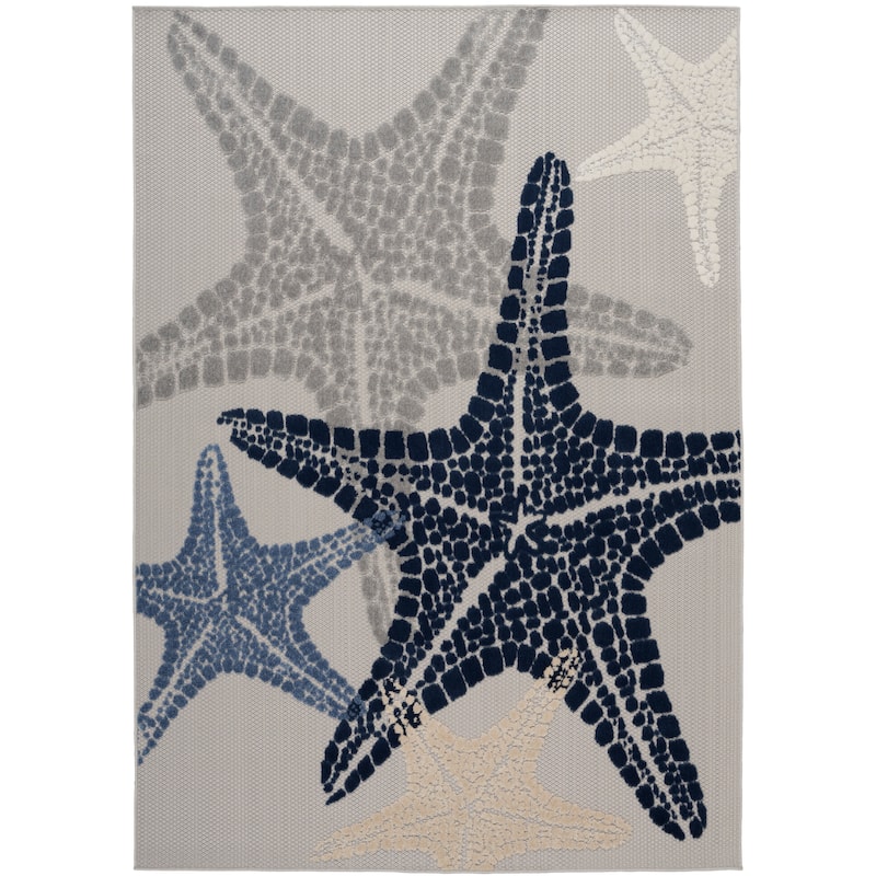Aloha Coastal Starfish Beach Indoor/Outdoor Area Rug