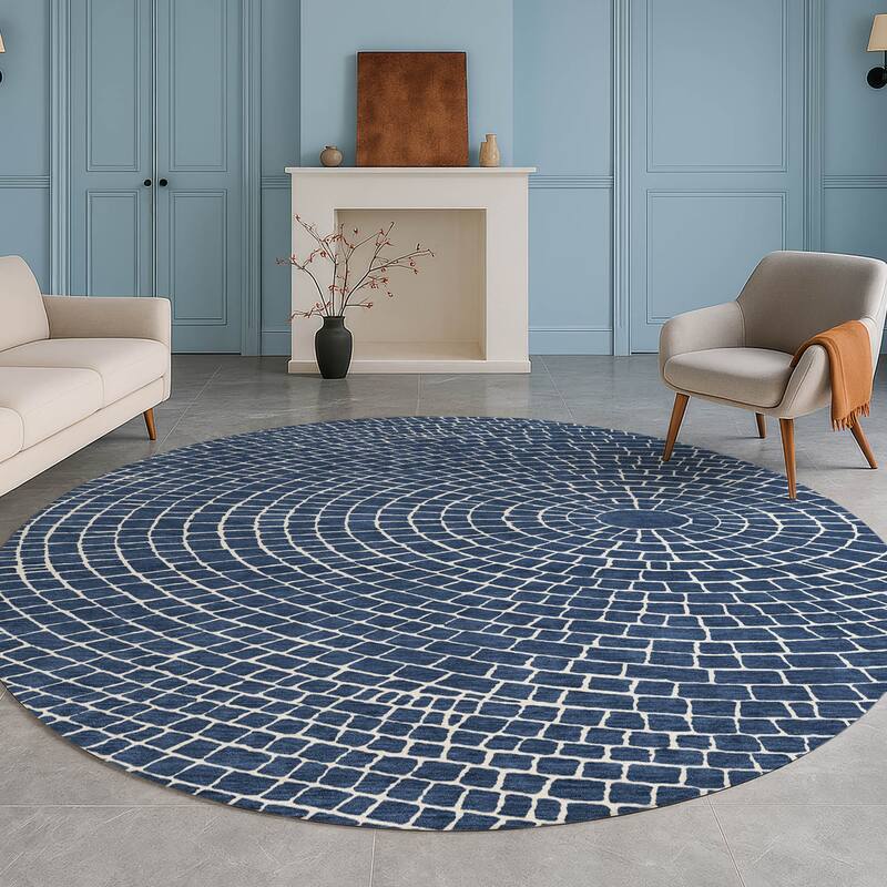 Machine Washable Indoor/ Outdoor Modern Gravity Chantille Rug