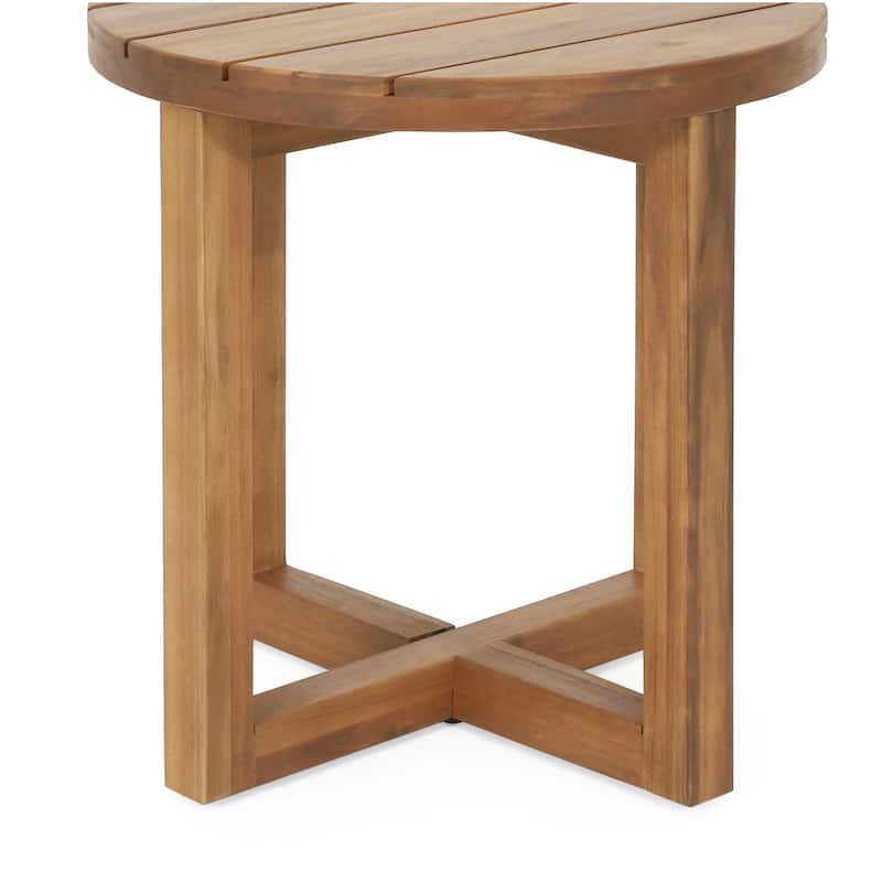 Hamel Outdoor Acacia Wood Circular Side Table by Christopher Knight Home