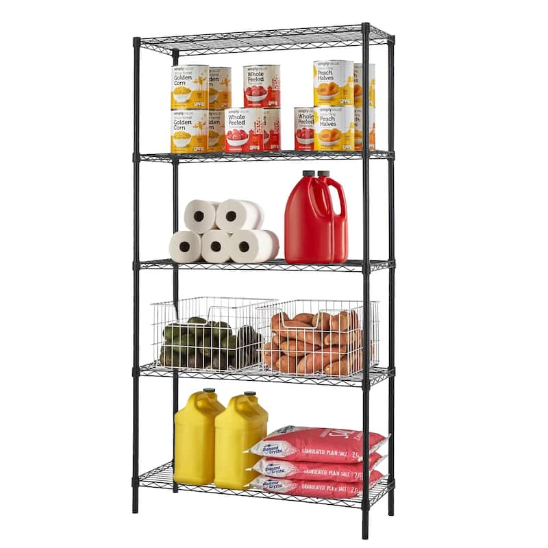 Furniture of America 5-Tier NSF Certified Heavy Duty Indoor Wire Shelving Rack, 36 x 14 x 72