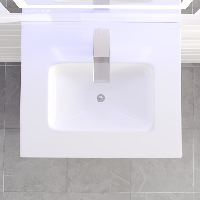 Eviva Petite 24"W x 18"D Bath Vanity with White Porcelain Countertop