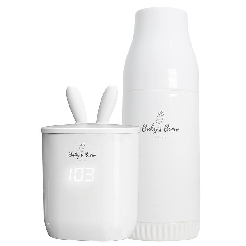 Baby's Brew Warmer + Formula Dispenser Set - White