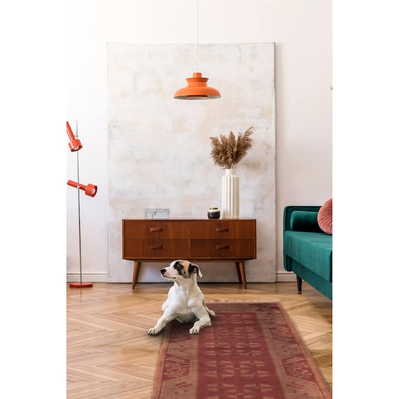 ECARPETGALLERY Hand-knotted Color Transition Red Wool Rug - 2'8 x 6'6