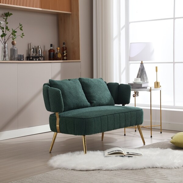 Emerald Boucle Loveseat Sofa with Metal Frame Bed Bath Beyond 41691450