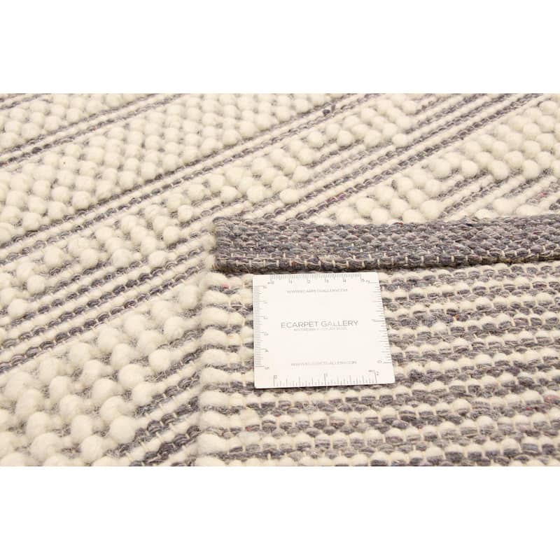 ECARPETGALLERY Braid weave Sienna Cream Wool Rug - 5'2 x 8'1