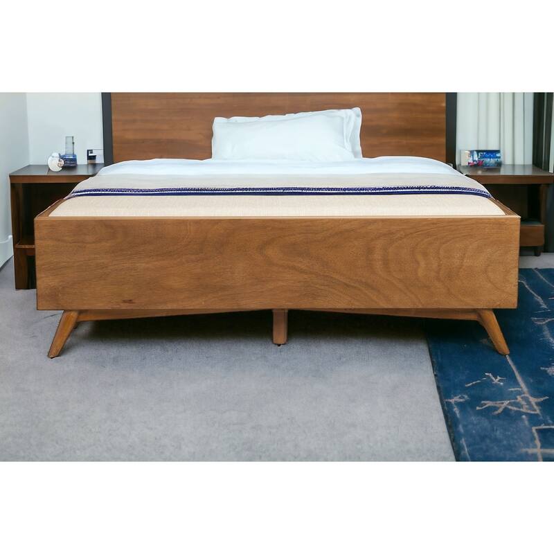 HomeRoots 59" Beige and Brown Upholstered Polyester Blend Bench with Drawers - 59 - 59