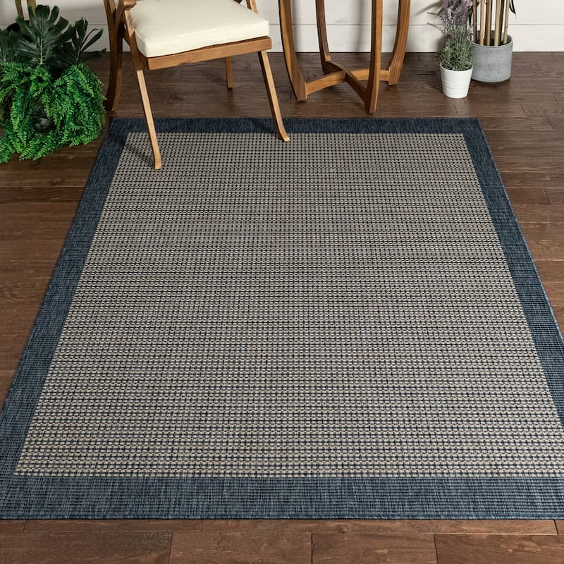 Well Woven Medusa Odin Indoor Outdoor Border Solid Area Rug