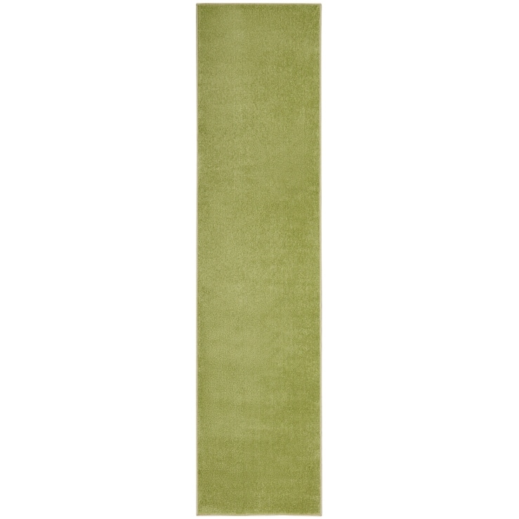Nourison Essentials Solid Contemporary Indoor/Outdoor Area Rug - 12' Runner - Green